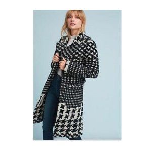 NWT XS ANTHROPOLOGIE HOUNDSTOOTH COAT JACKET SOLDOUT RARE